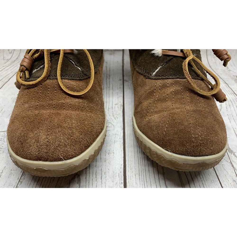 Size 7M - Sperry Top Sider Women's boots WSW5003 Brown Suede Leather w/ Faux Fur - Picture 6 of 12